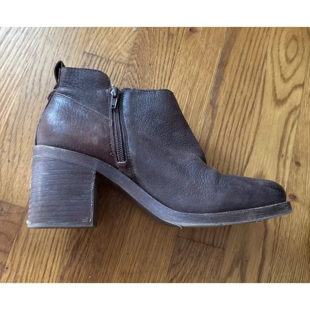 Crown Vintage Womens Ankle Boots Side Zip Brown Leather Size 9 Hashel - Picture 5 of 11